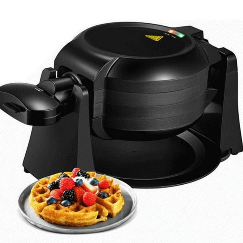 Double Belgian Waffle Maker 180° Flip 1400W Nonstick Black U40123