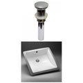 17 in. CUPC Square Undermount Sink Set in White X4149