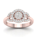 10K Rose Gold Diamond Cluster Engagement Ring C4527