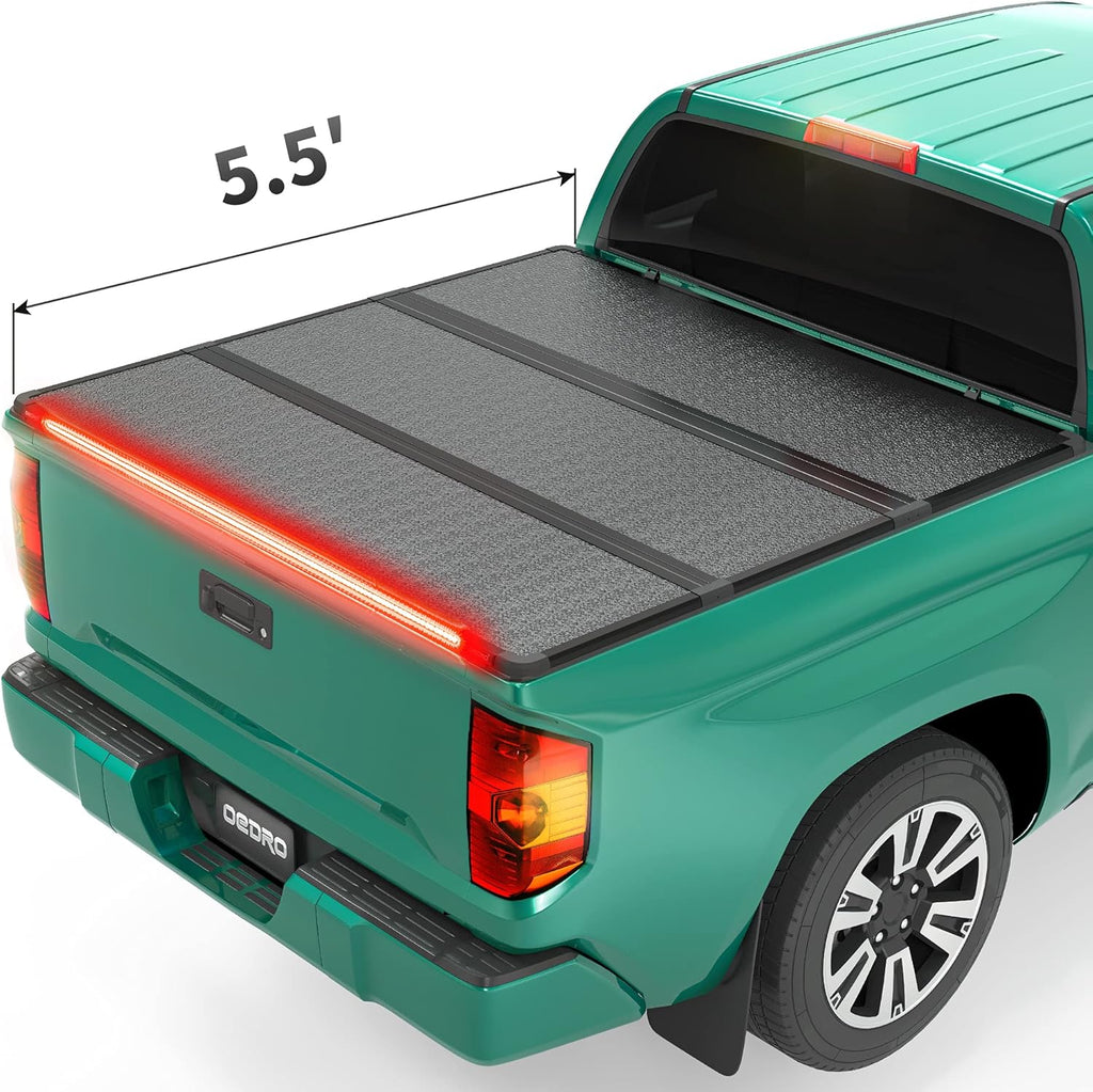 Hard Tri-fold Truck Bed Tonneau Cover with Built-in Light Strip 5.5ft Bed Z293527