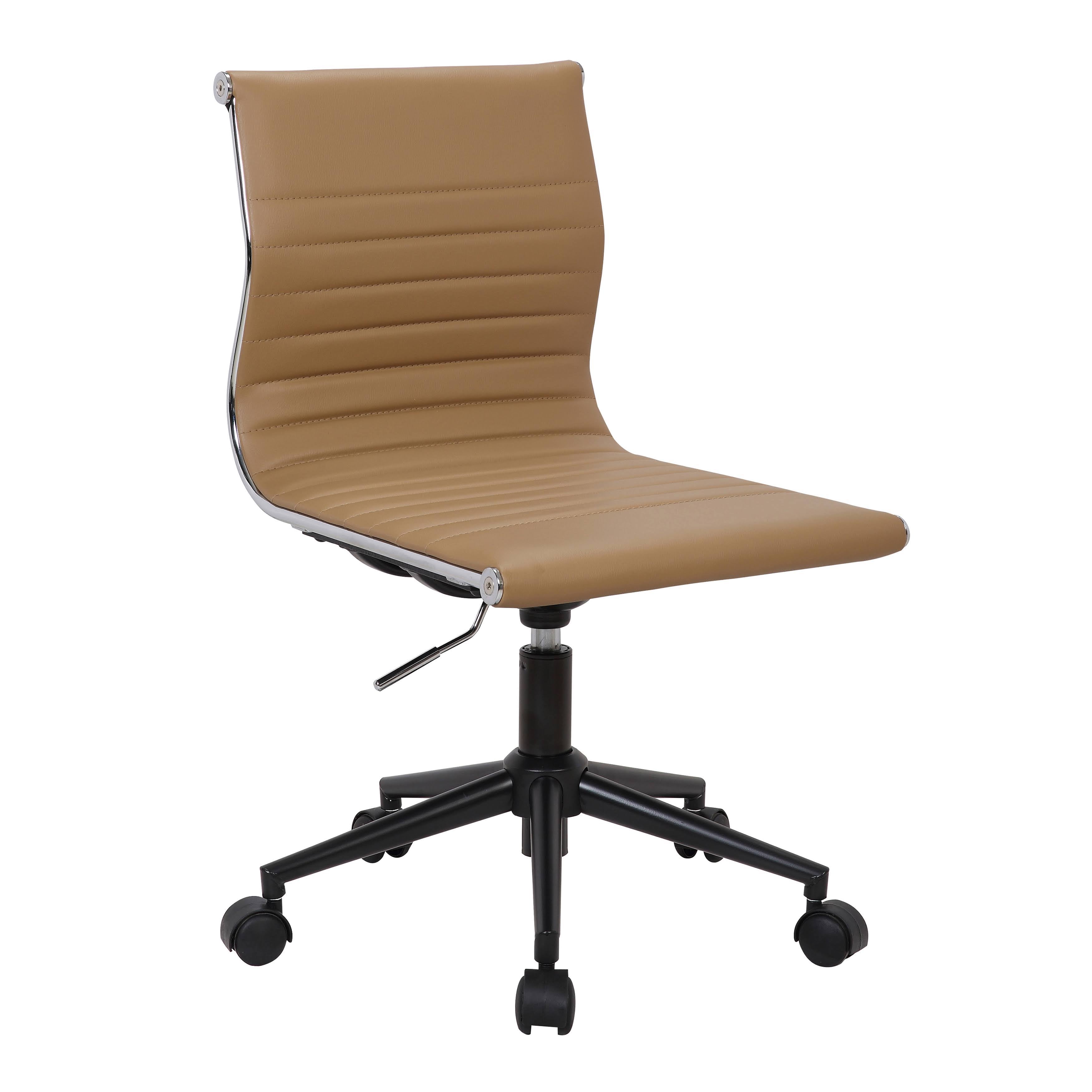 Industrial Task Chair in Black and Camel Faux Leather Y907823