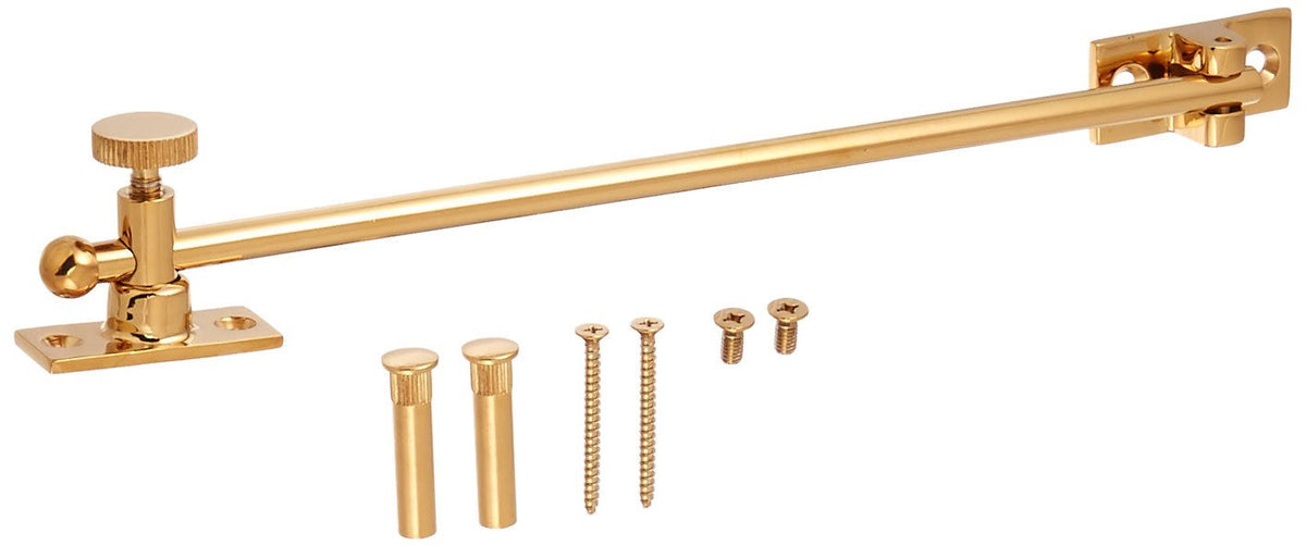12x22 HD Casement Stay Adjuster, PVD Polished Brass F54812