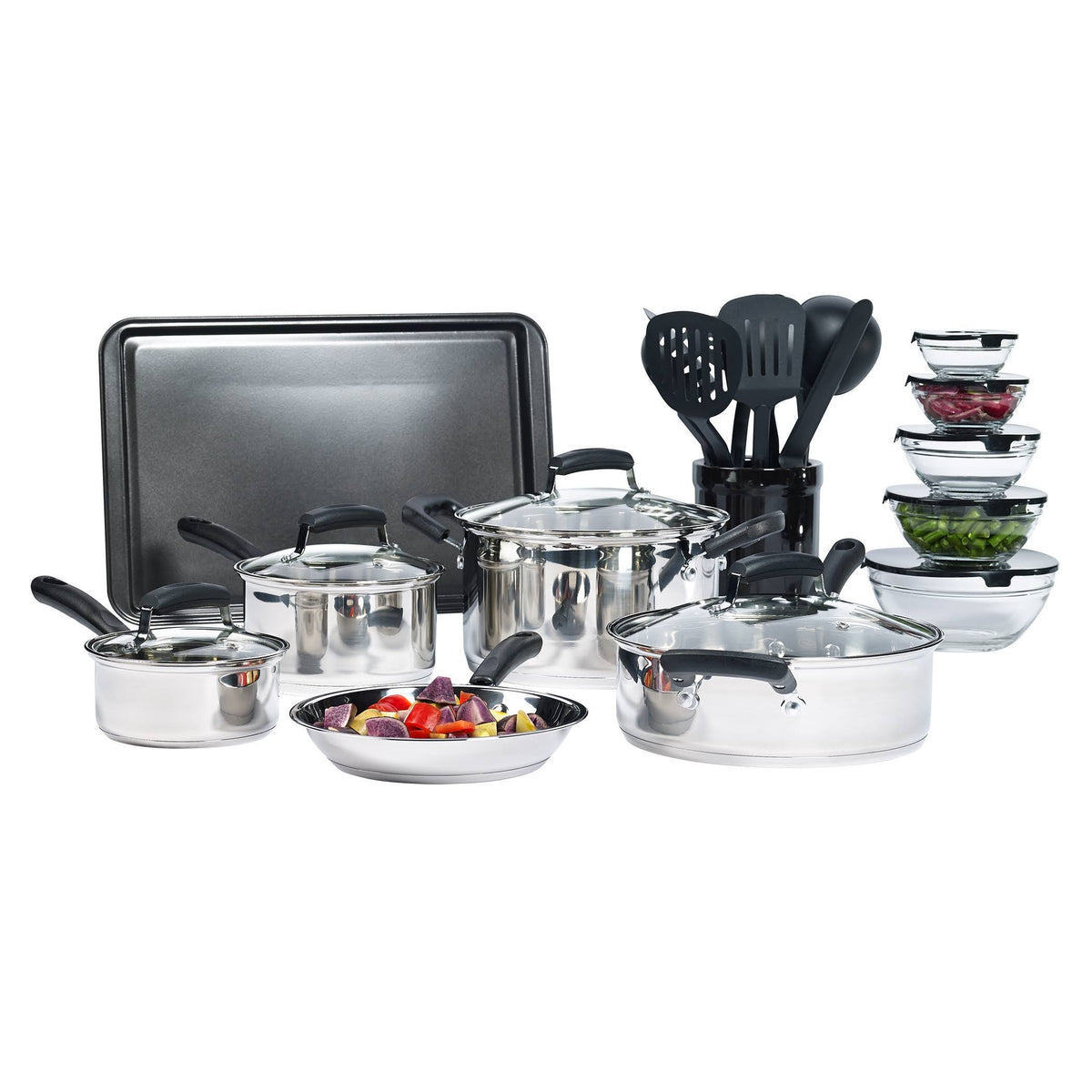 25-Piece Black Cookware Set W399253
