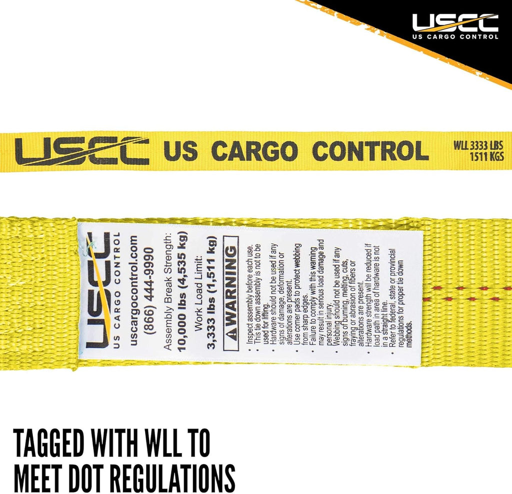 2 Inch x 27 Foot Yellow Ratchet Straps 4 Pack A48642