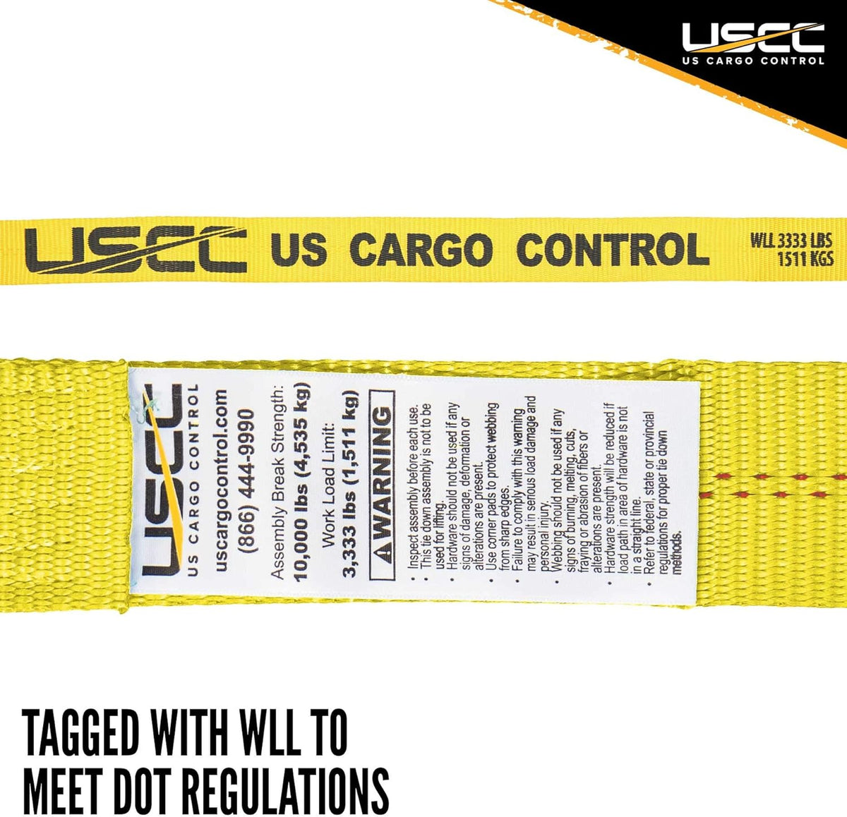 2 Inch x 27 Foot Yellow Ratchet Straps 4 Pack A48642