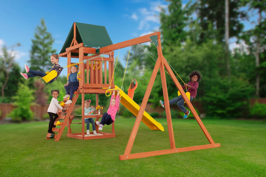 Cedar Wooden Swing Set P60443