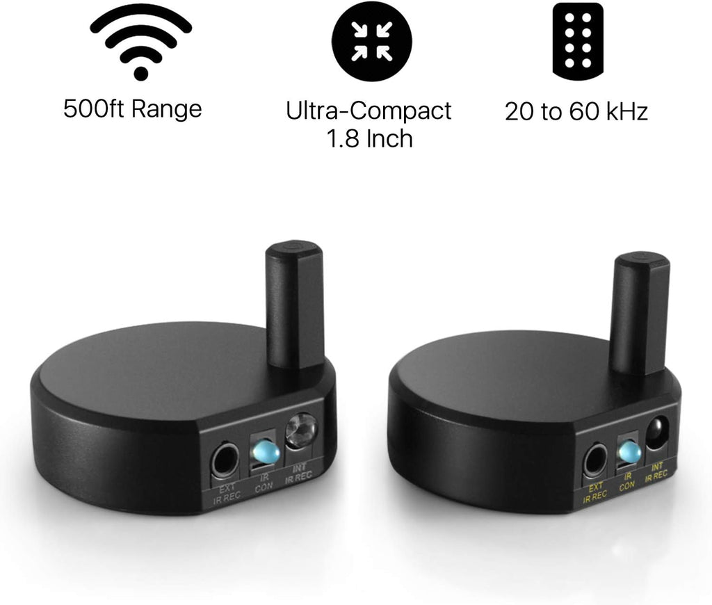 Wireless IR Extender Repeater with 2 Head Eye IR Blaster Emitter Booster Cable, Pack of 2 I1917