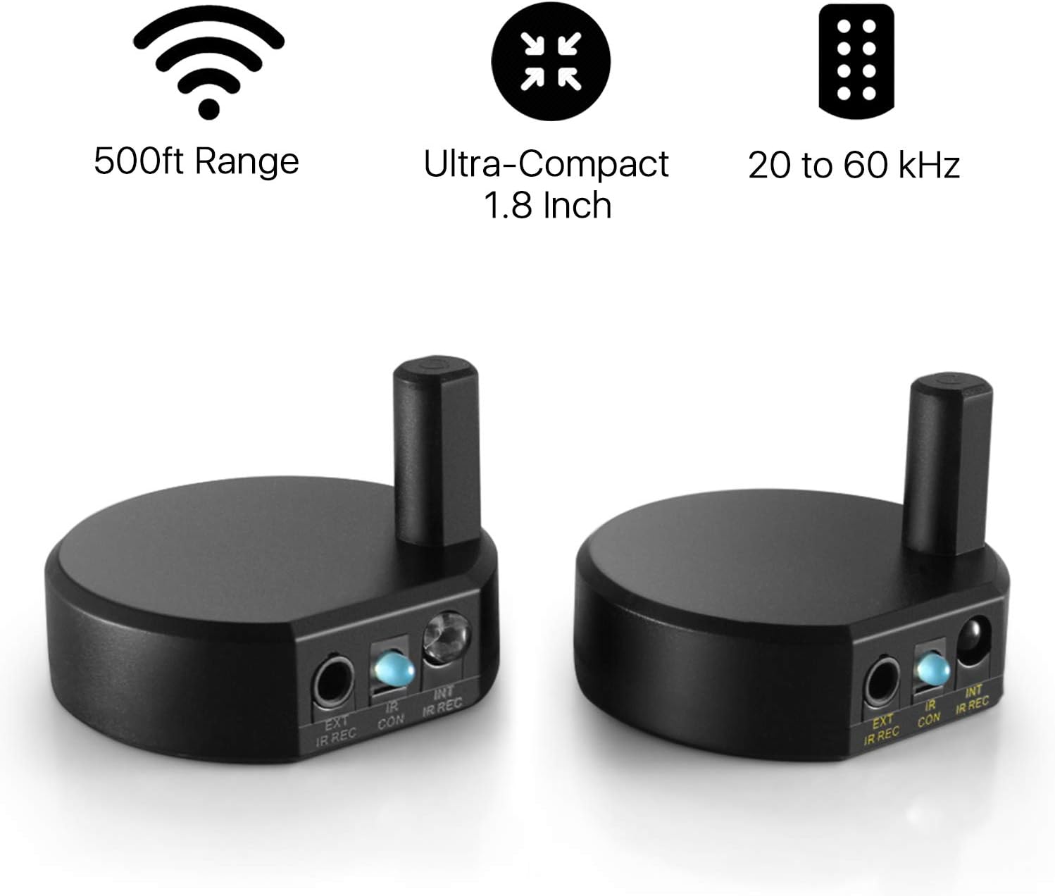 Wireless IR Extender Repeater with 2 Head Eye IR Blaster Emitter Booster Cable, Pack of 2 I1917