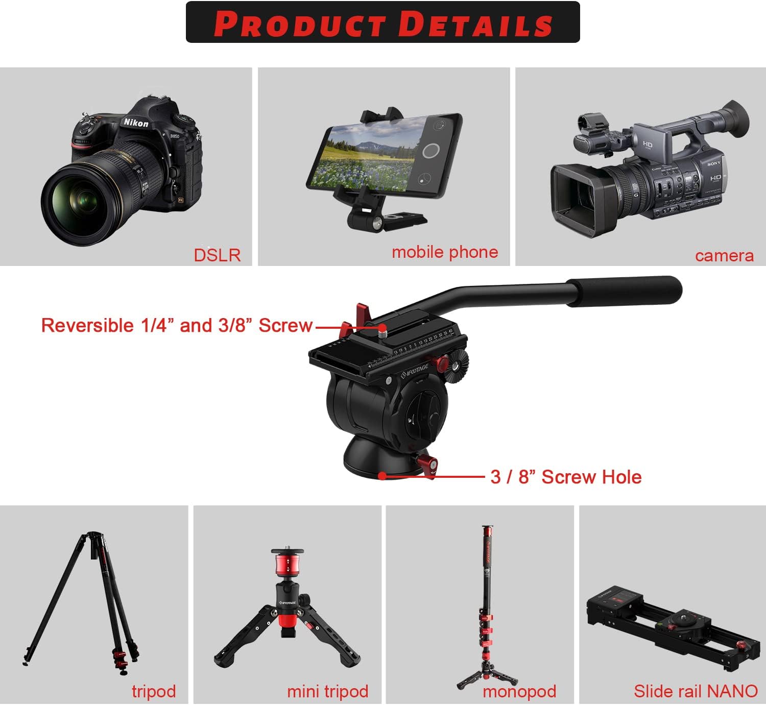 Komodo K5 Tripod Fluid Head with Quick Release Plate I835