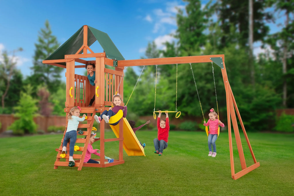 Cedar Wooden Swing Set P60443