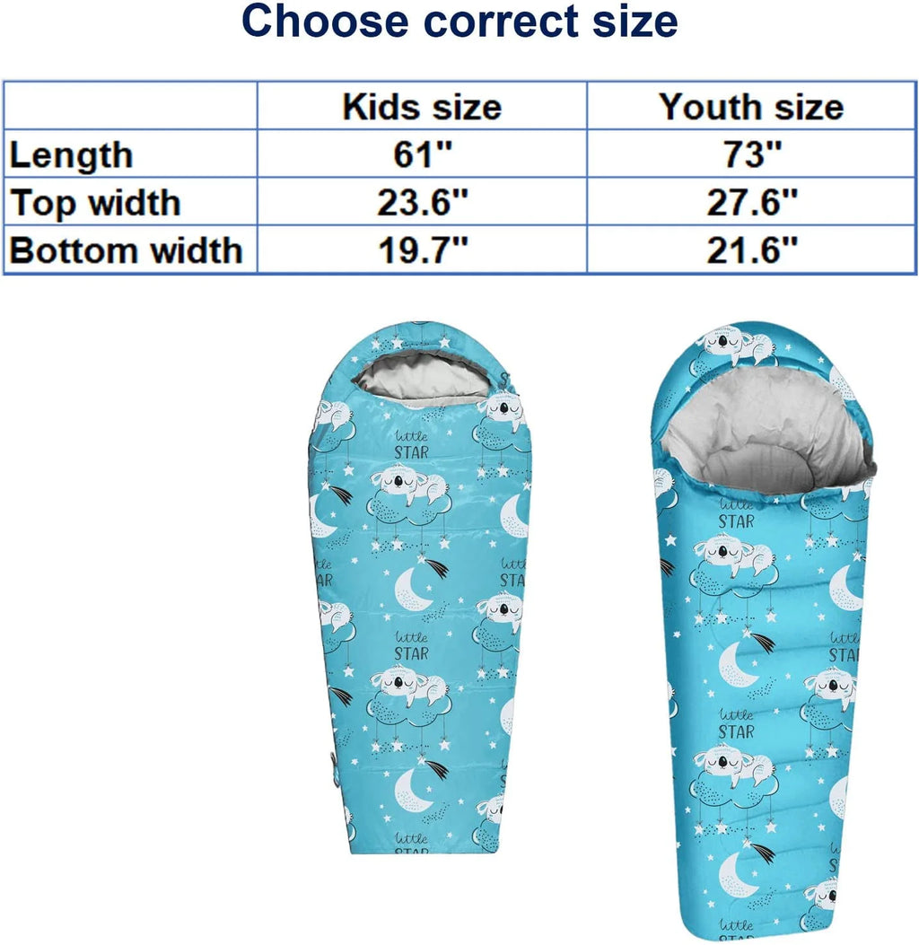 Lightweight Mummy Style Kids Sleeping Bag V638