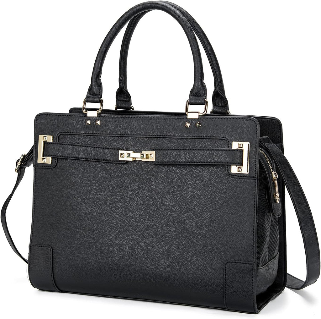 Black Soft-Sided Leather Pet Carrier Tote Bag T463243