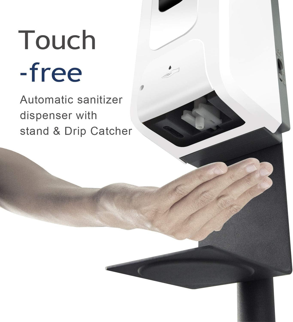 Automatic Hand Sanitizer Dispenser with Adjustable Stand, Sign Board, Refillable Bottle, Drip Catcher - 33oz S986