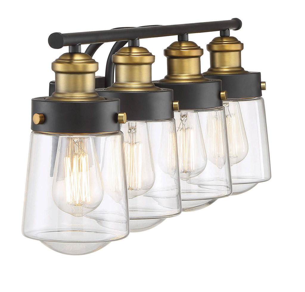 Vintage Black with Warm Brass 4 Light Bath Y6629