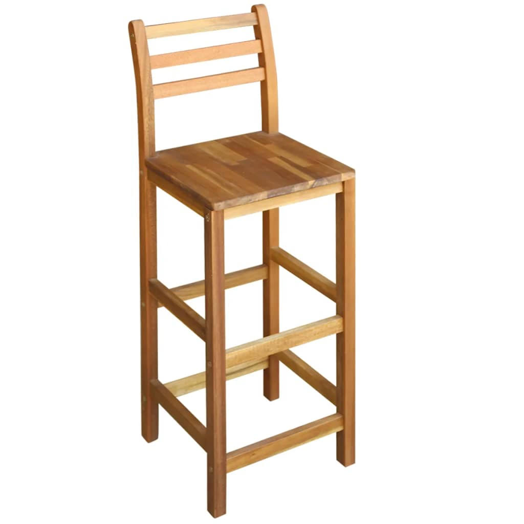 5 Pieces Solid Acacia Wood Bar Table and Chair Set G813698