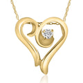 Yellow Gold Heart Shape Diamond Pendant Necklace W387186