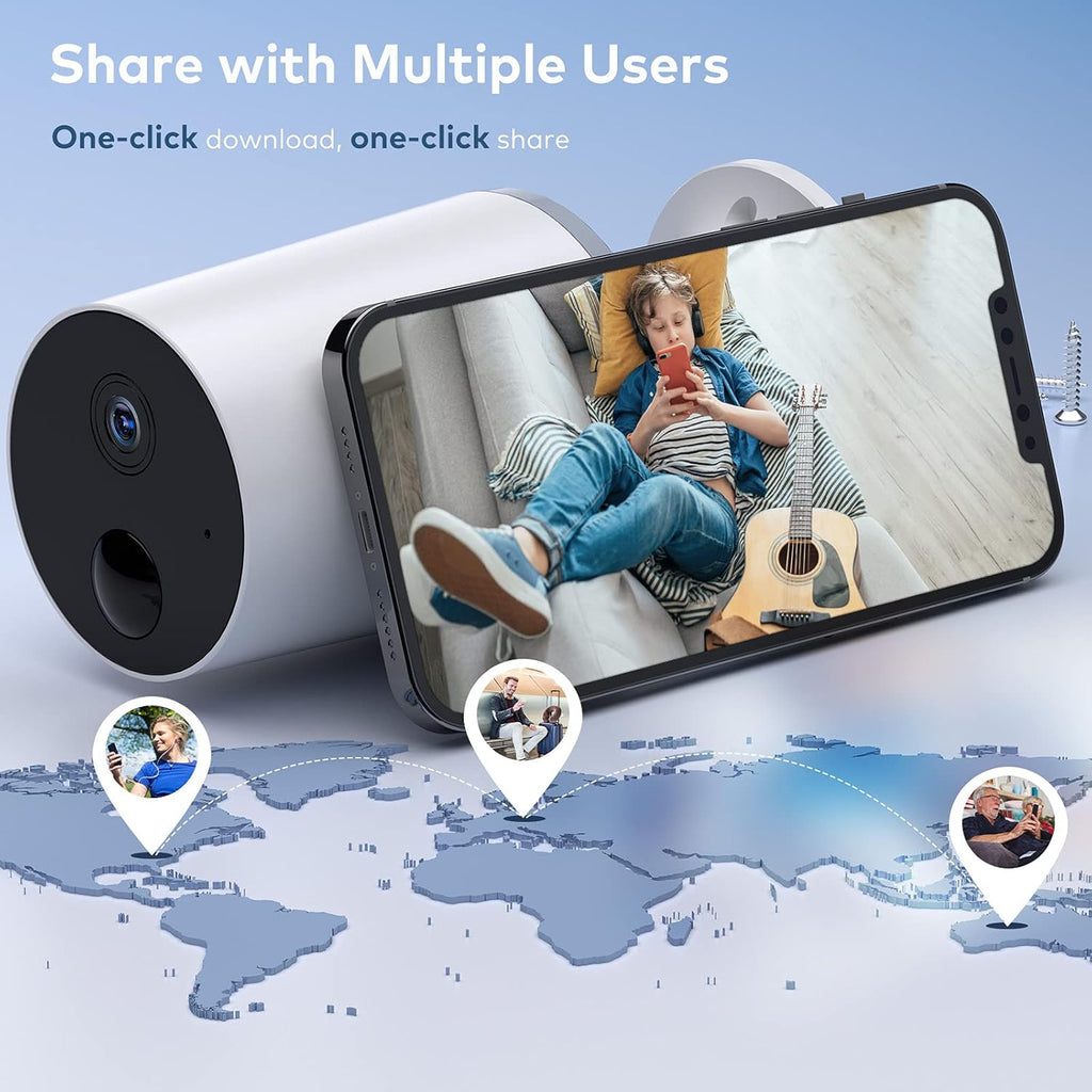 Wireless Battery-Powered Outdoor Security Camera with Night Vision and 2-Way Audio A107
