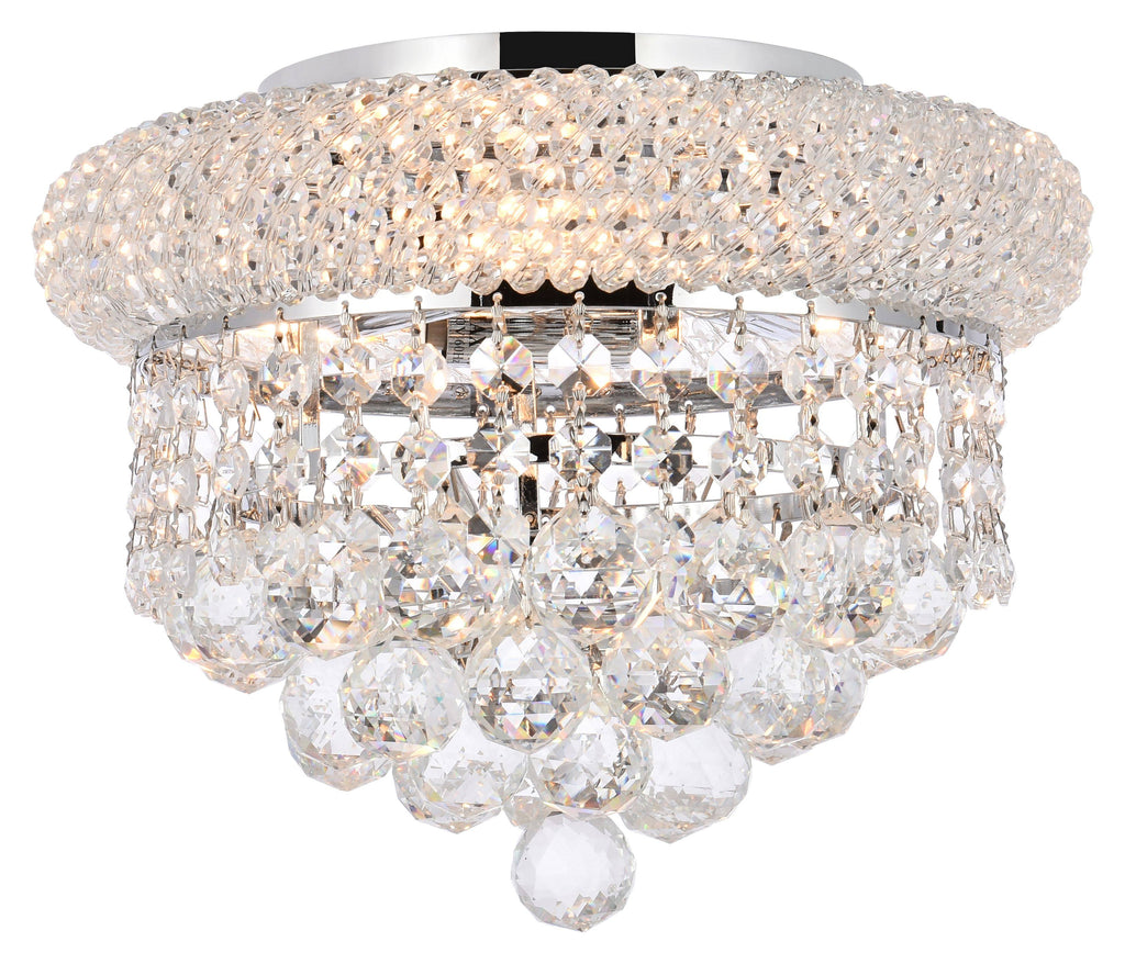 3 Light Chrome Flush Mount Cut Crystal B535930
