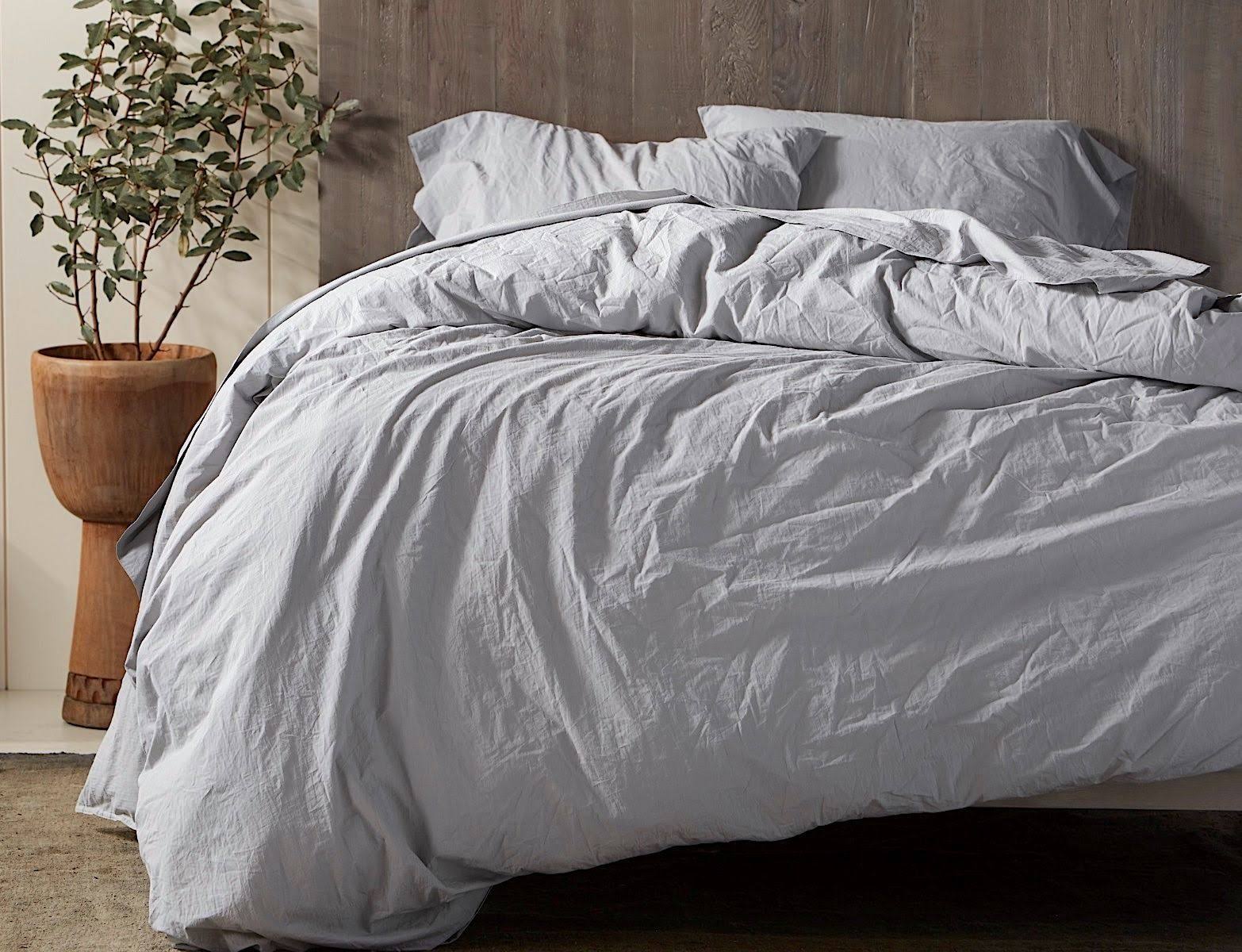 Organic Crinkled Percale Sheet Set Cal King Aegean W268