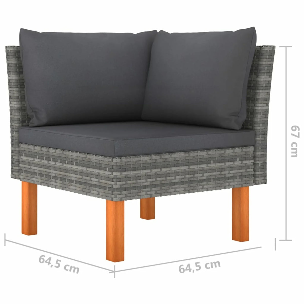 6 Piece Gray Poly Rattan Sectional Outdoor Furniture Set H173