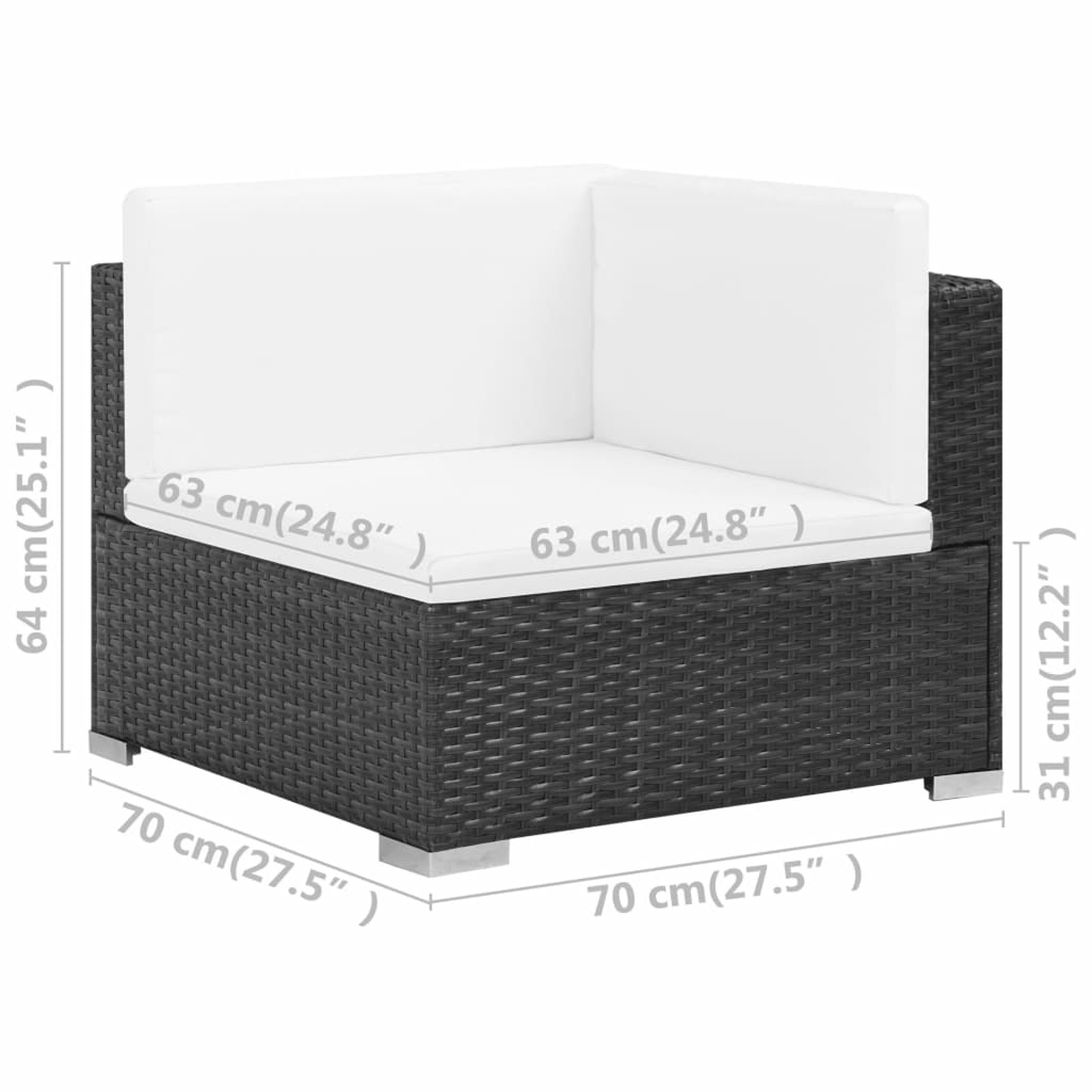 6 Piece White Cushioned Poly Rattan Outdoor Furniture Set S154