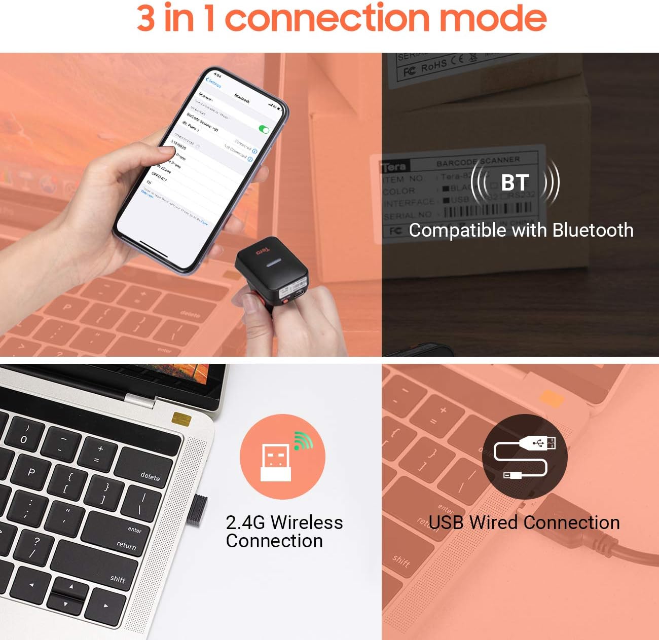 Wireless Bluetooth Barcode Scanner L235