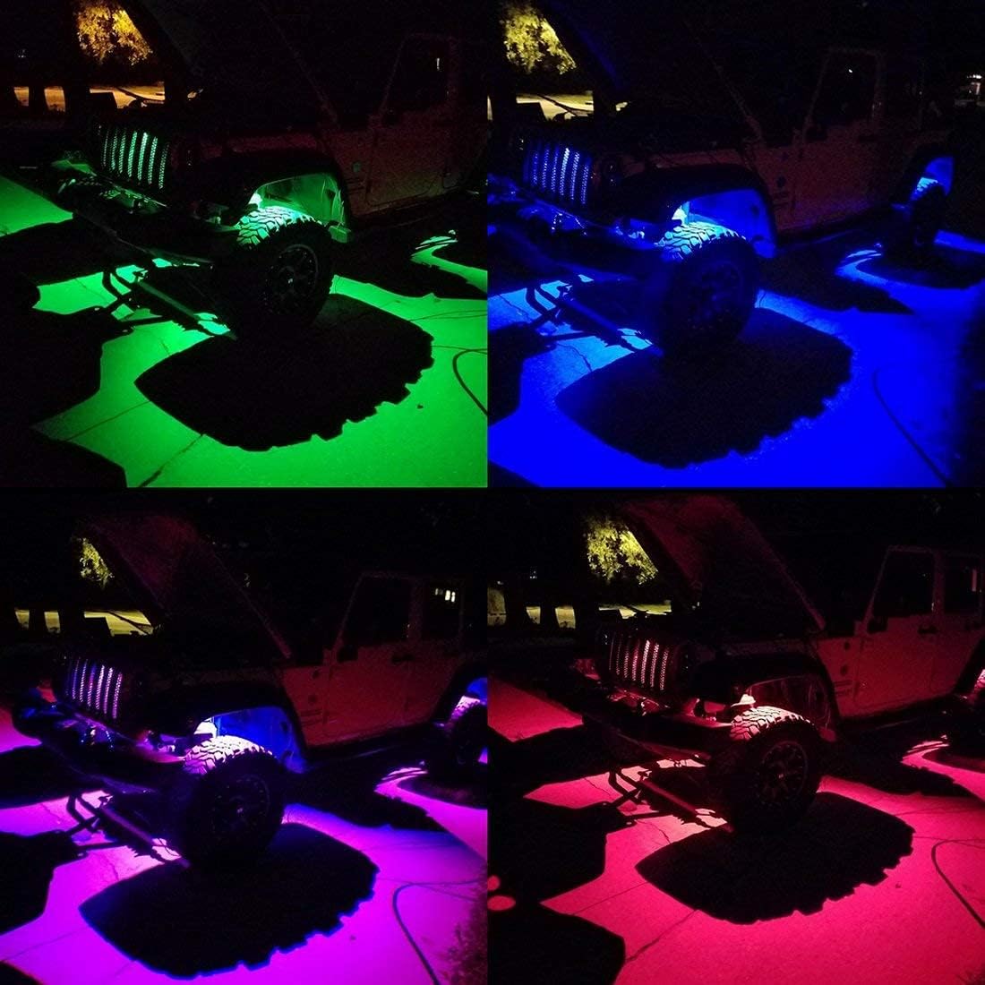 8 Pods RGB LED Rock Lights with Bluetooth Controller, IP68 Waterproof F322