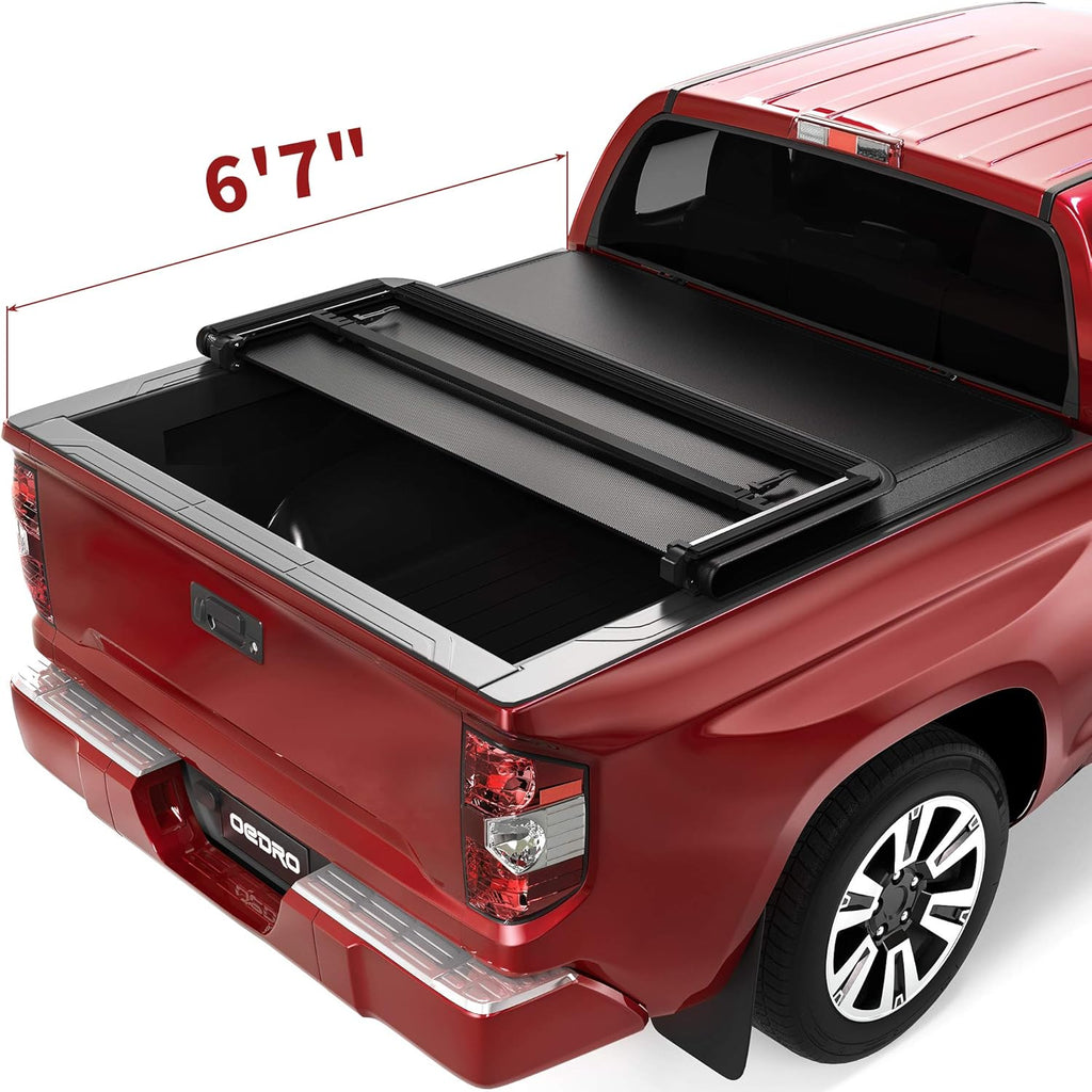 Hard Tri-fold Truck Bed Tonneau Cover with Built-in Light Strip 5.5ft Bed Z293527