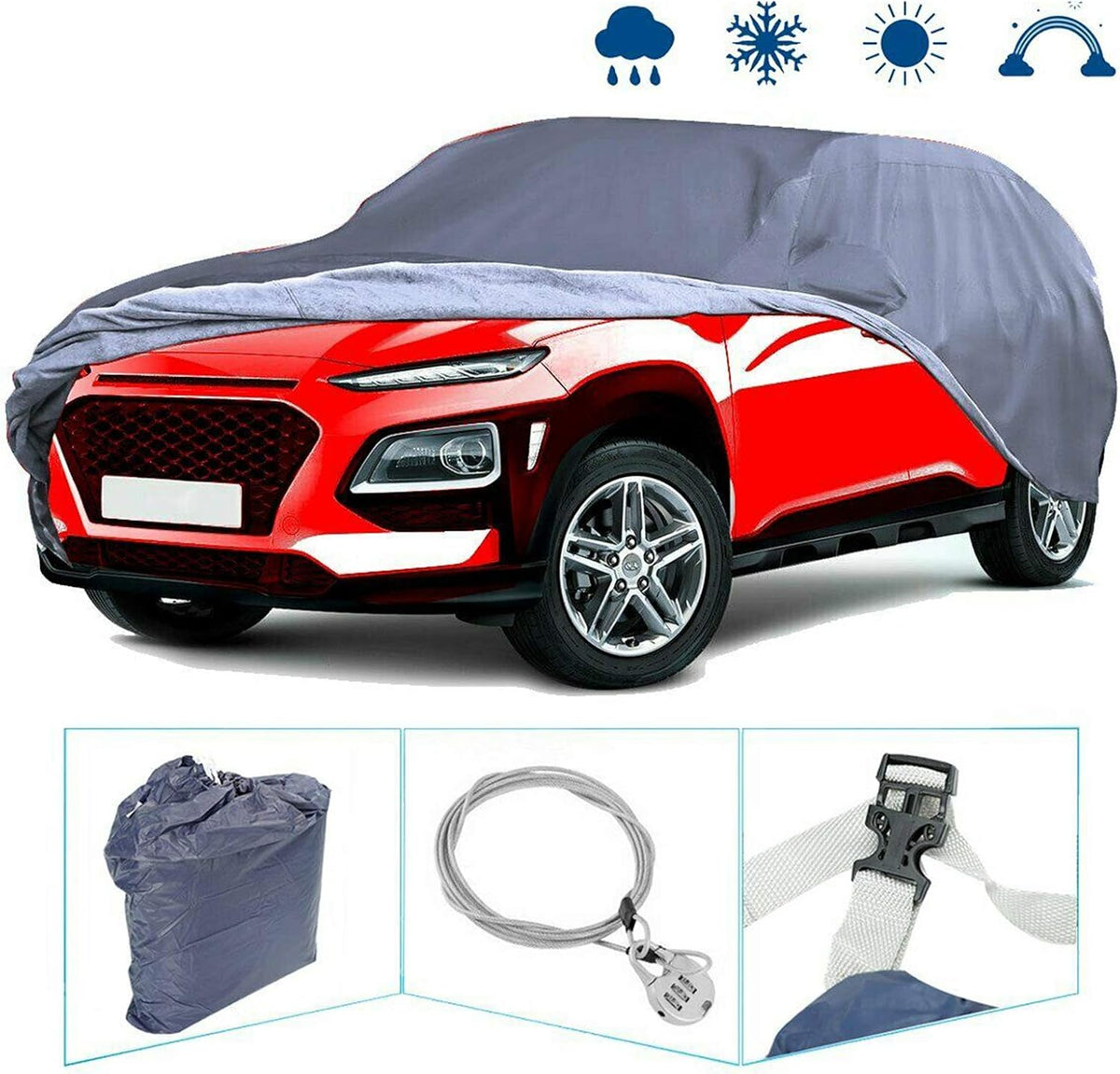 Blue Waterproof Car SUV Cover Pack of 2 U159018