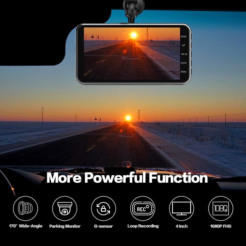 Dash Cam 4" IPS 1080 Dual Car Camera with Backup Camera, Pack of 2 S5167