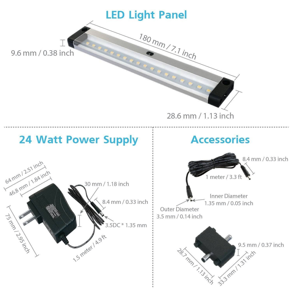 6 Panels 7 inch LED Dimmable Under Cabinet Lighting Kit C271