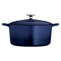5.5 qt Blue Enameled Cast Iron Covered Round Dutch Oven R84190