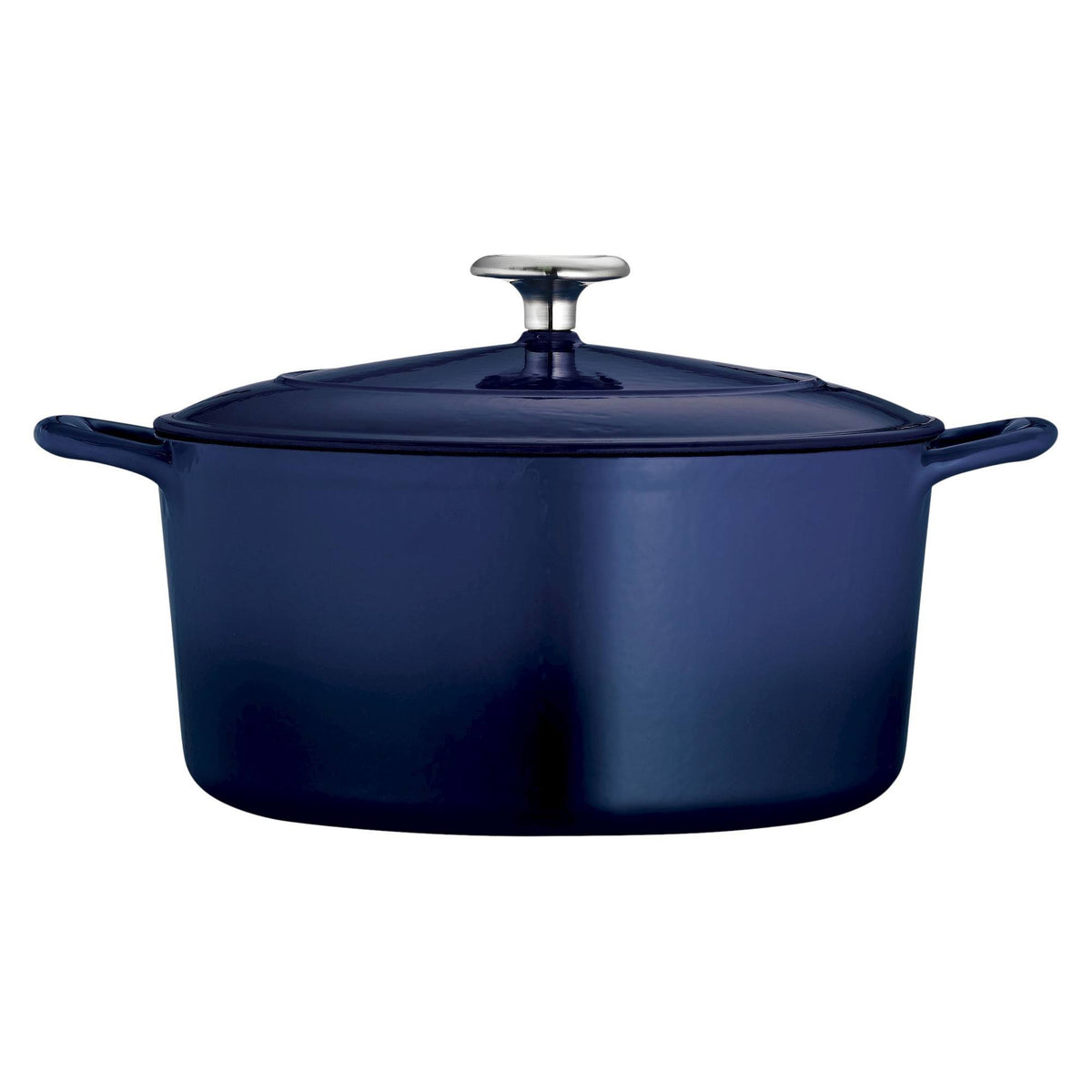 5.5 qt Blue Enameled Cast Iron Covered Round Dutch Oven R84190