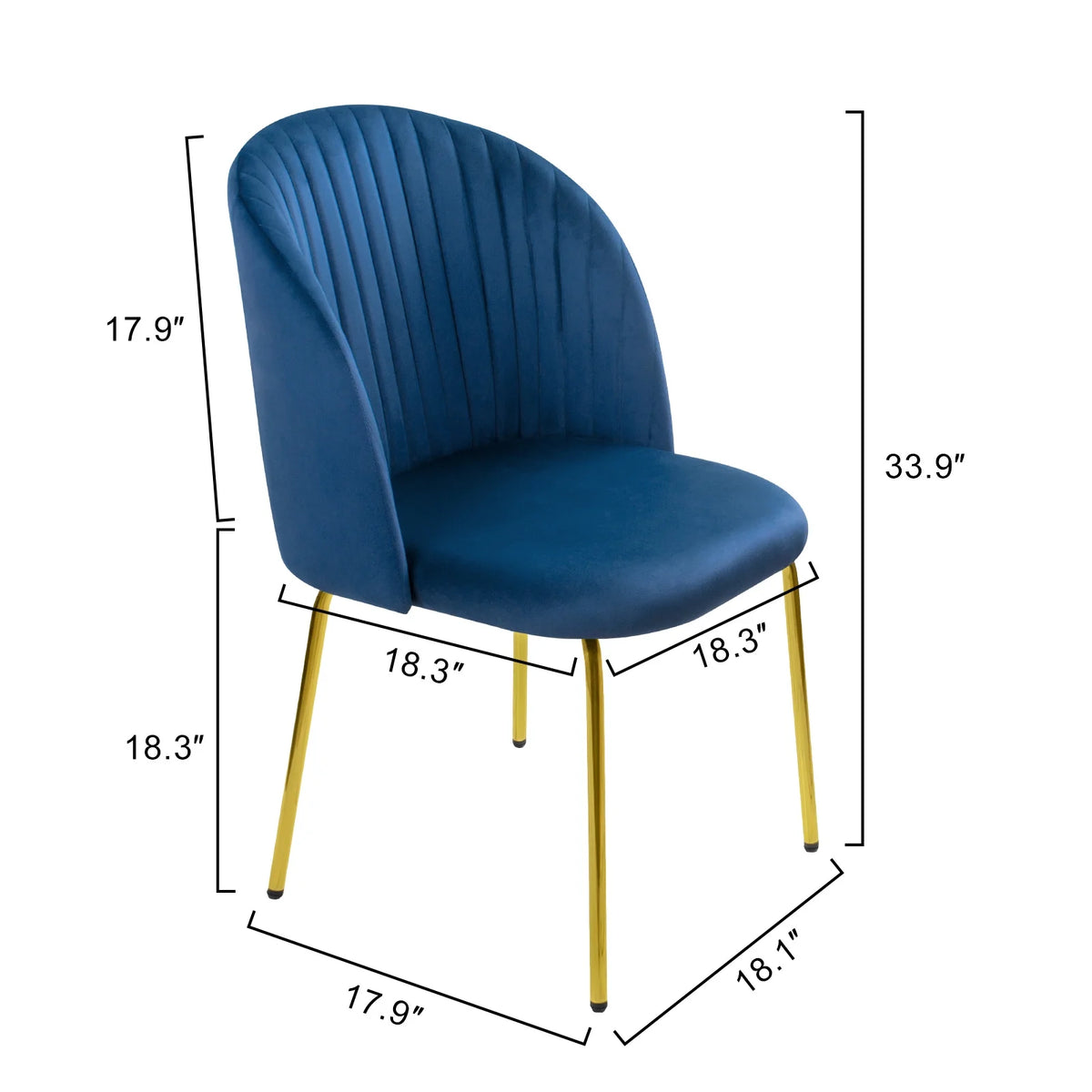 Blue Velvet Dining Chairs Set of 2 N586623