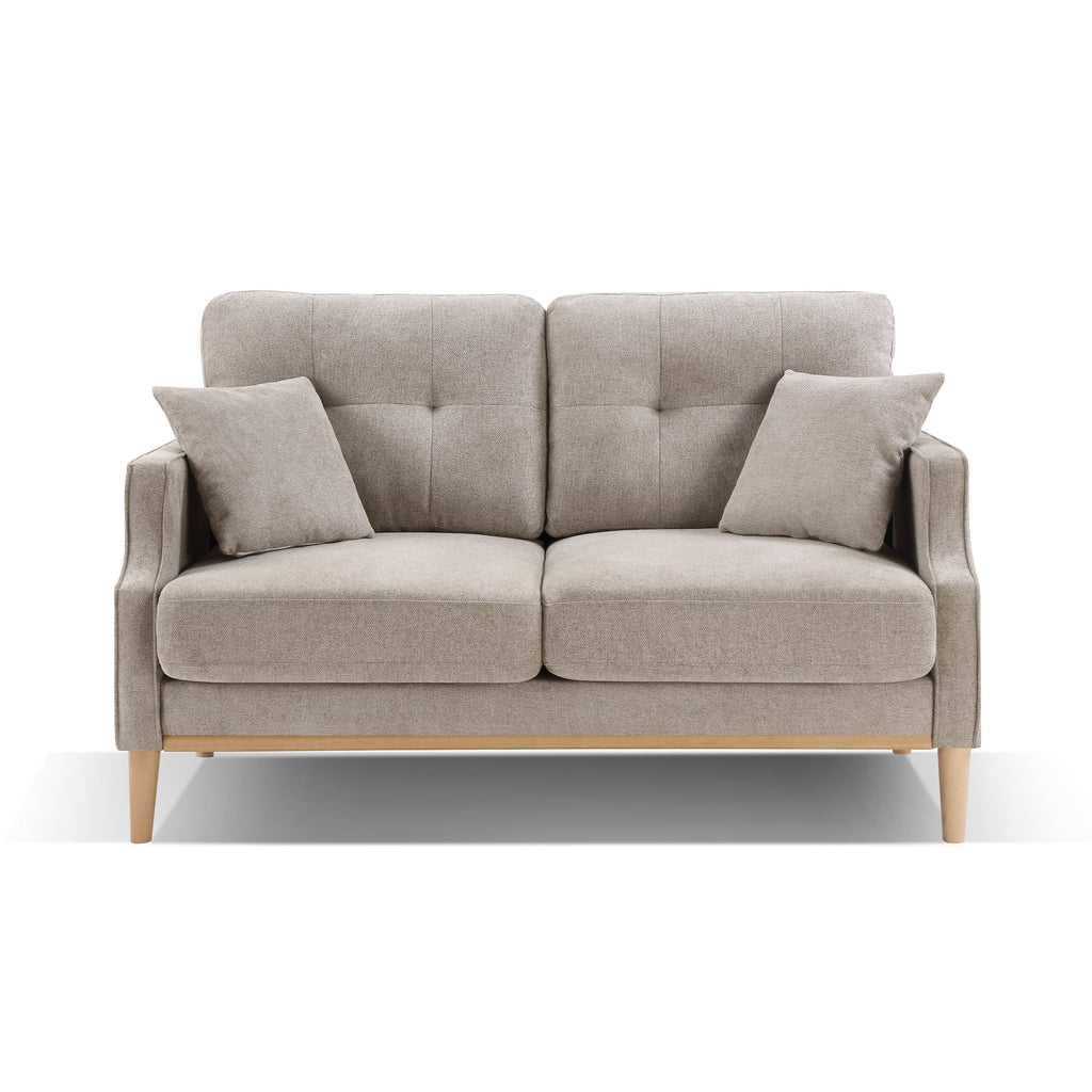 Cream Waterproof Fabric 2 Seater Loveseat Sofa J234590