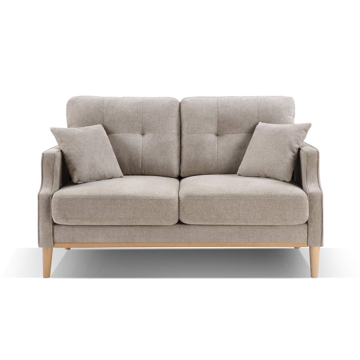 Cream Waterproof Fabric 2 Seater Loveseat Sofa J234590