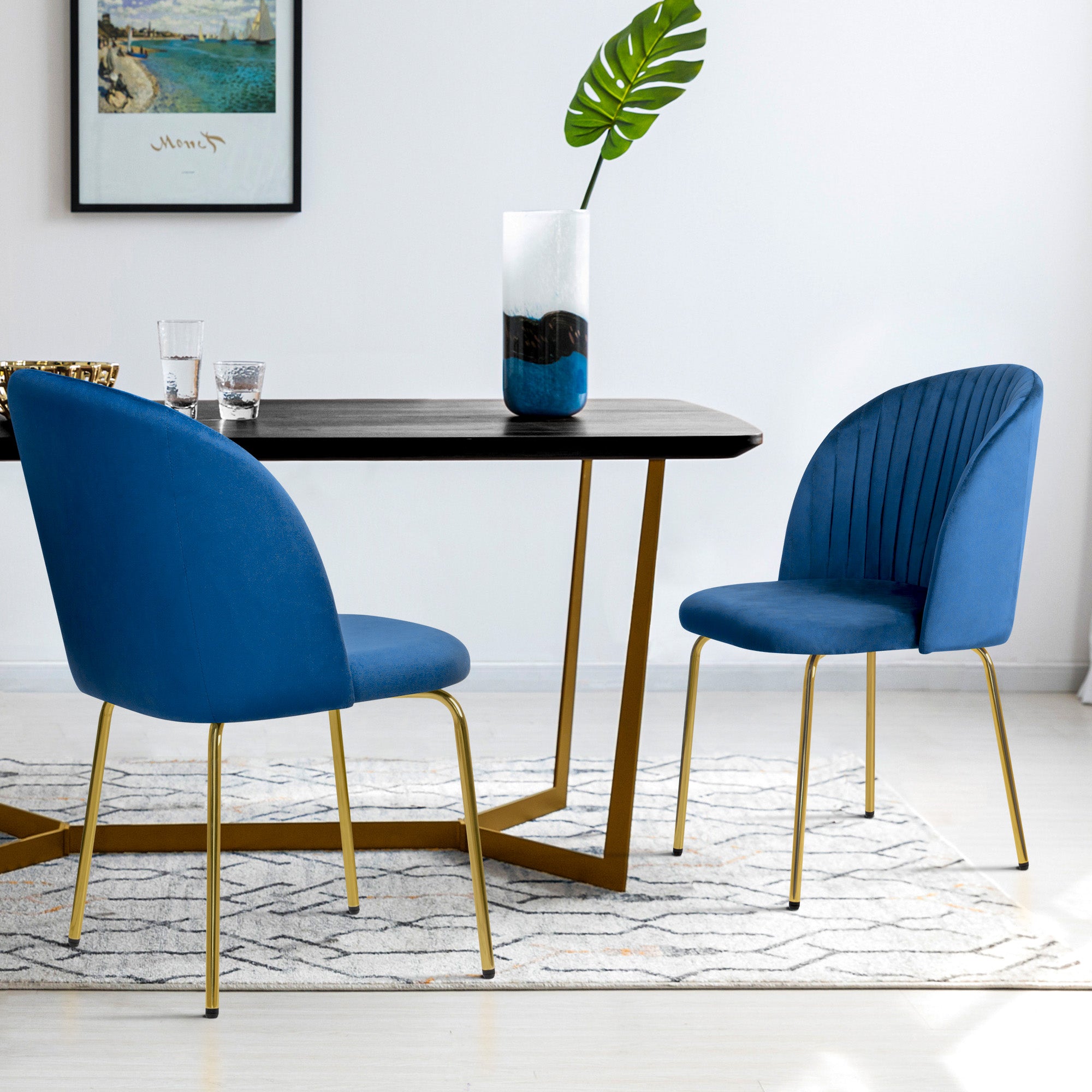 Blue Velvet Dining Chairs Set of 2 N586623