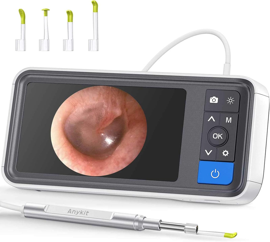 Digital Otoscope with 4.5 Inches Screen, 3.9mm Ear Camera, 6 LED Lights, 32GB Card, Ear Wax Removal Tool, 2500 mAh Rechargeable Battery, Pack of 2 A8547