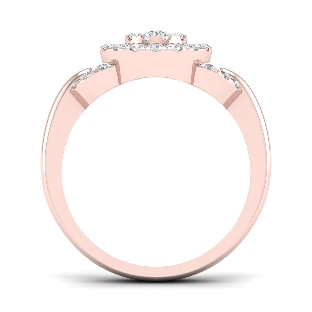 10K Rose Gold Diamond Cluster Engagement Ring C4527
