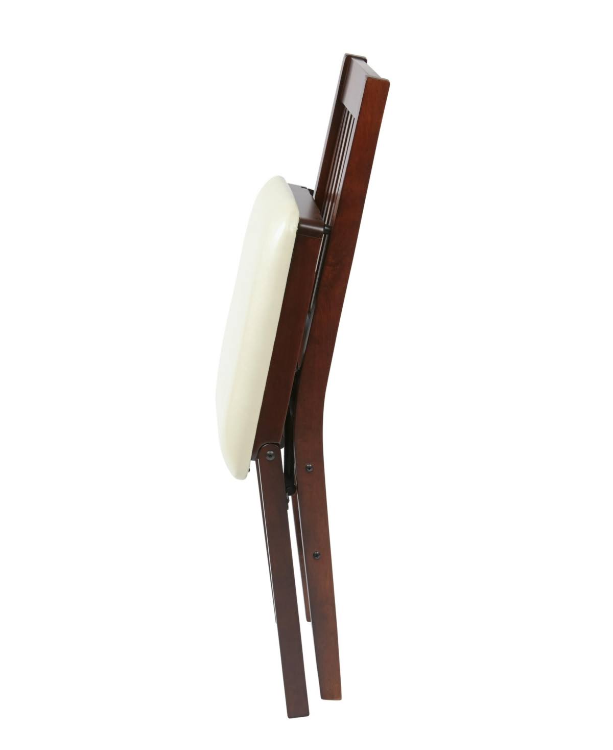 Solid Wood Folding Chair, Espresso/Red - 2 count H857594