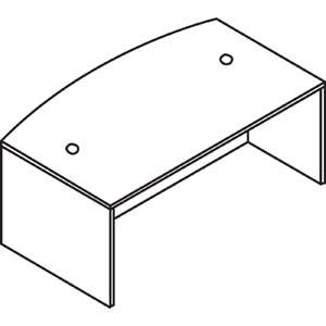 Medium Cherry Laminate Bow Front Desk Shell N7854