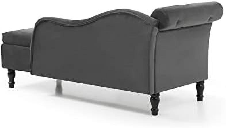 Blue Upholstered Chaise Lounge Chair with Pillow S541