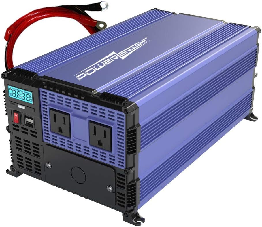 4000 Watts Modified Sine Wave Power Inverter 12V to 110V DC to AC Converter with Dual AC Outlets and 2 USB Ports D2734