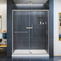 72 in. Semi-Frameless Sliding Shower Door Clear Glass Brushed Nickel L897733