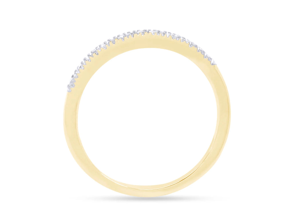 10K Solid Yellow Gold Diamond Half Eternity Ring M7813