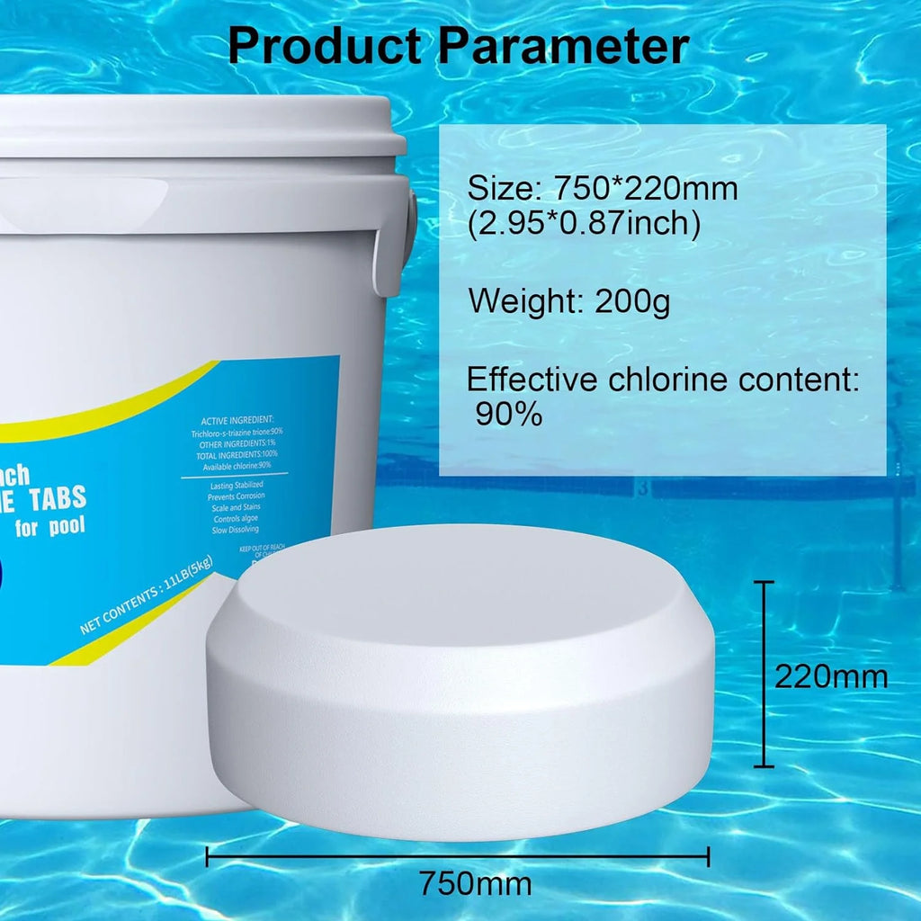 11 lb 3 inch Chlorine Tablets, 90% Available Chlorine, 11-Pound Bucket S261233