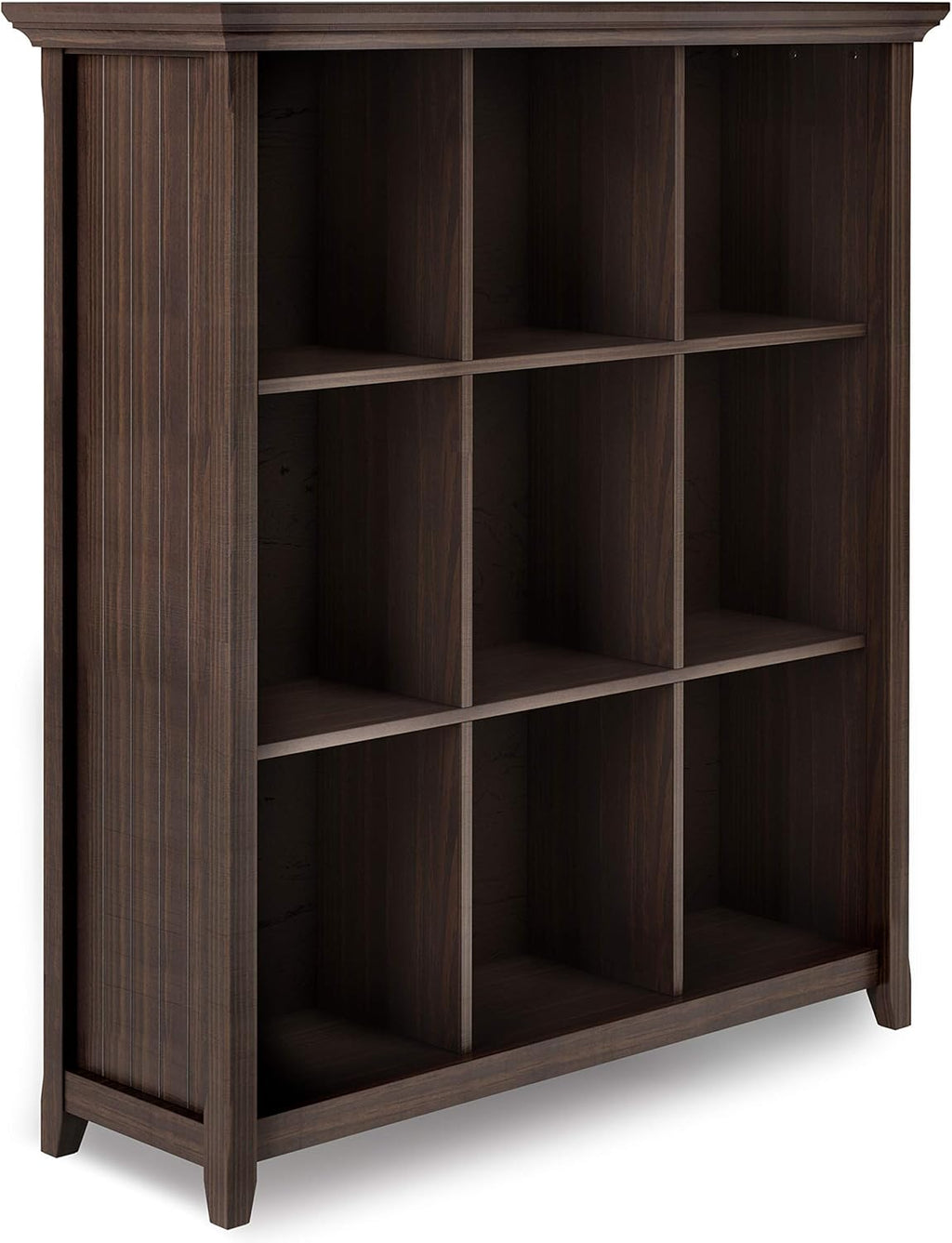 Rustic 9 Cube Bookcase and Storage Unit in Brunette Brown with 9 Shelves J3993