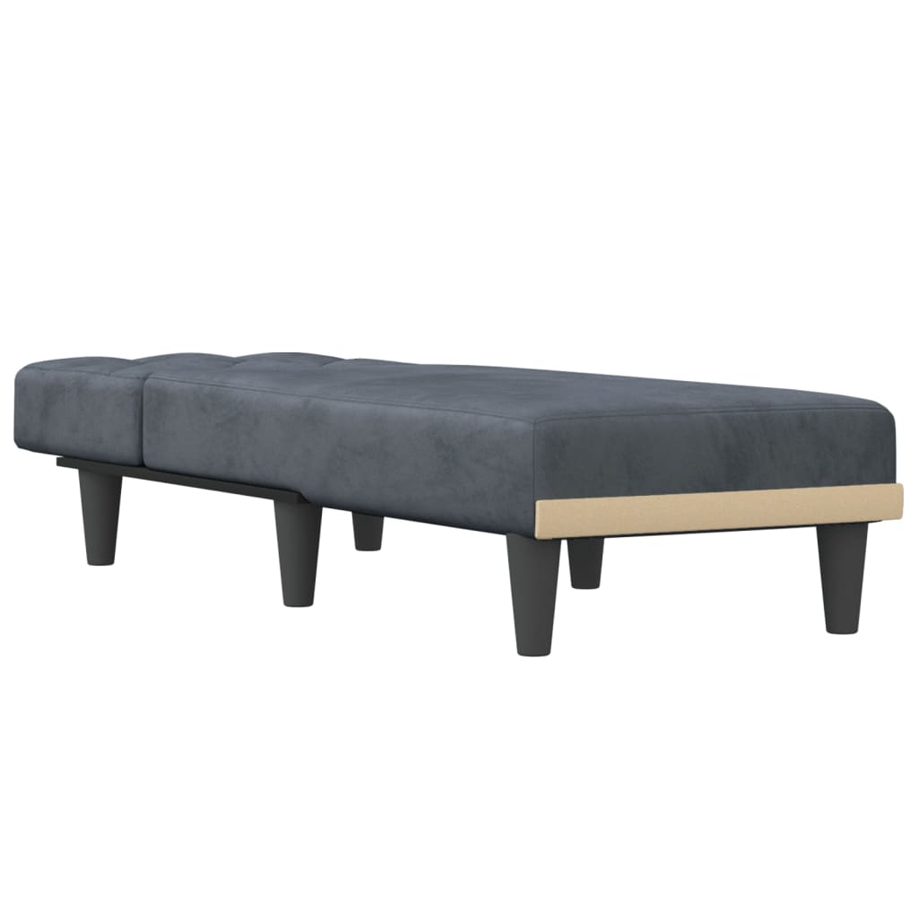 Dark Gray Velvet Chaise Longue P4378