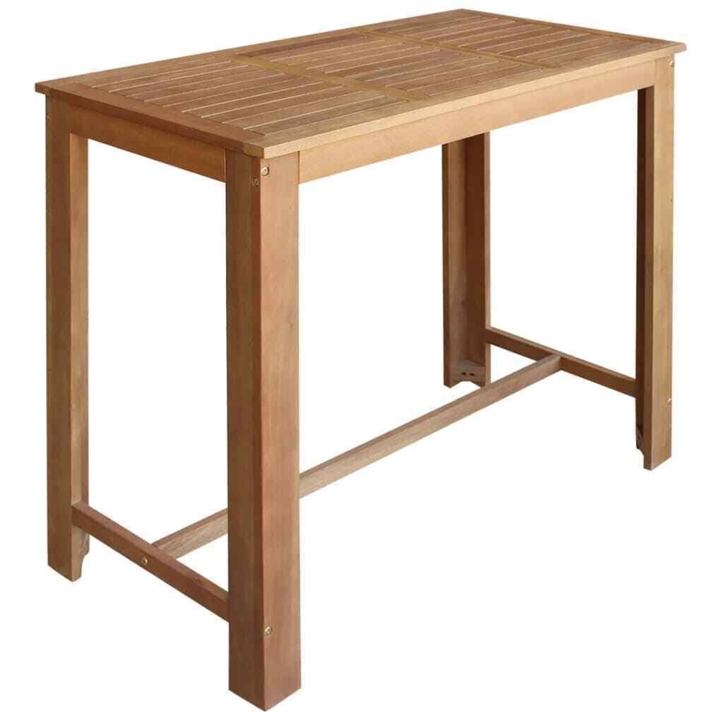 5 Pieces Solid Acacia Wood Bar Table and Chair Set G813698