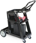 Black Heavy Duty Rolling Welding Cart with Wheels and Tank Storage K884800